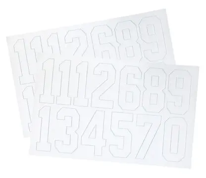 Helmet Numbers - White