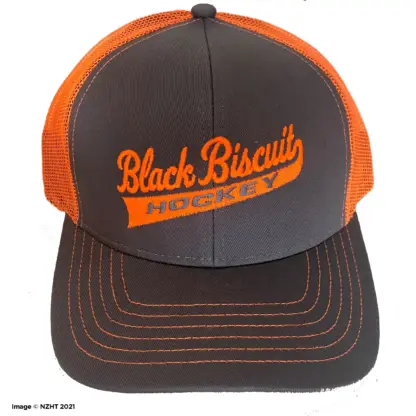 Black Biscuit Hockey Mesh Back Cap - Image 2